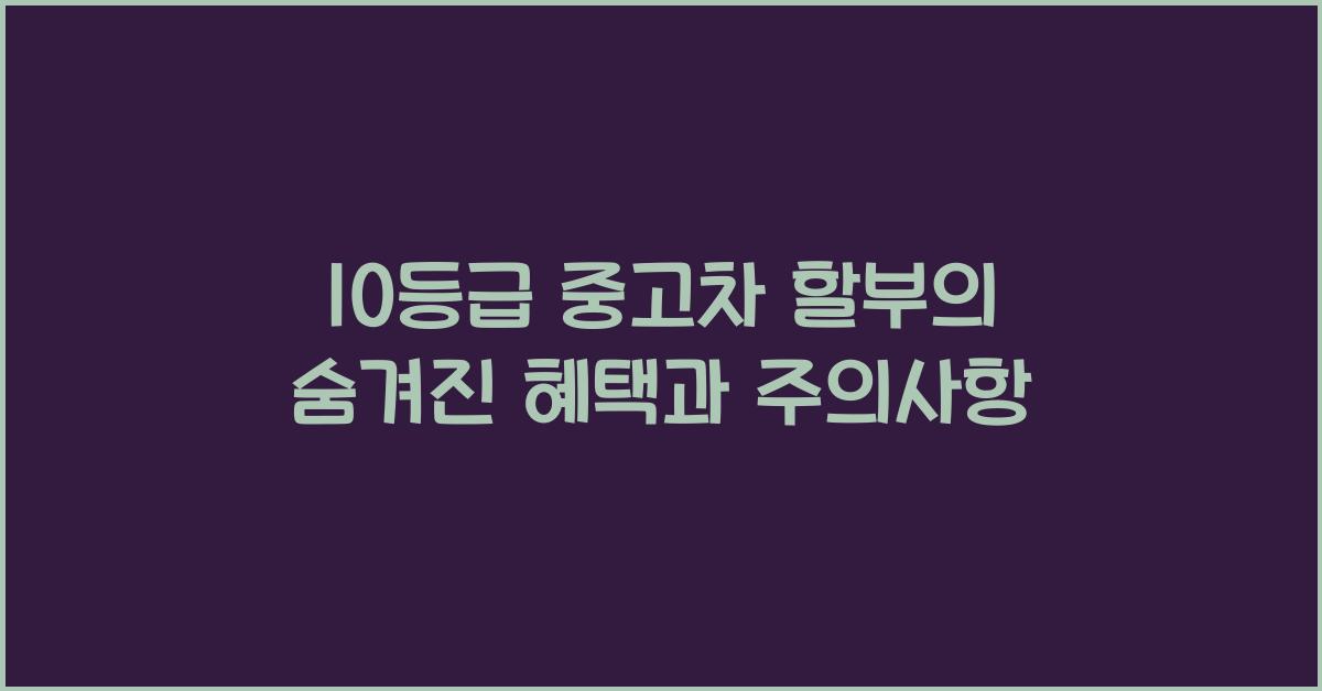 10등급 중고차 할부