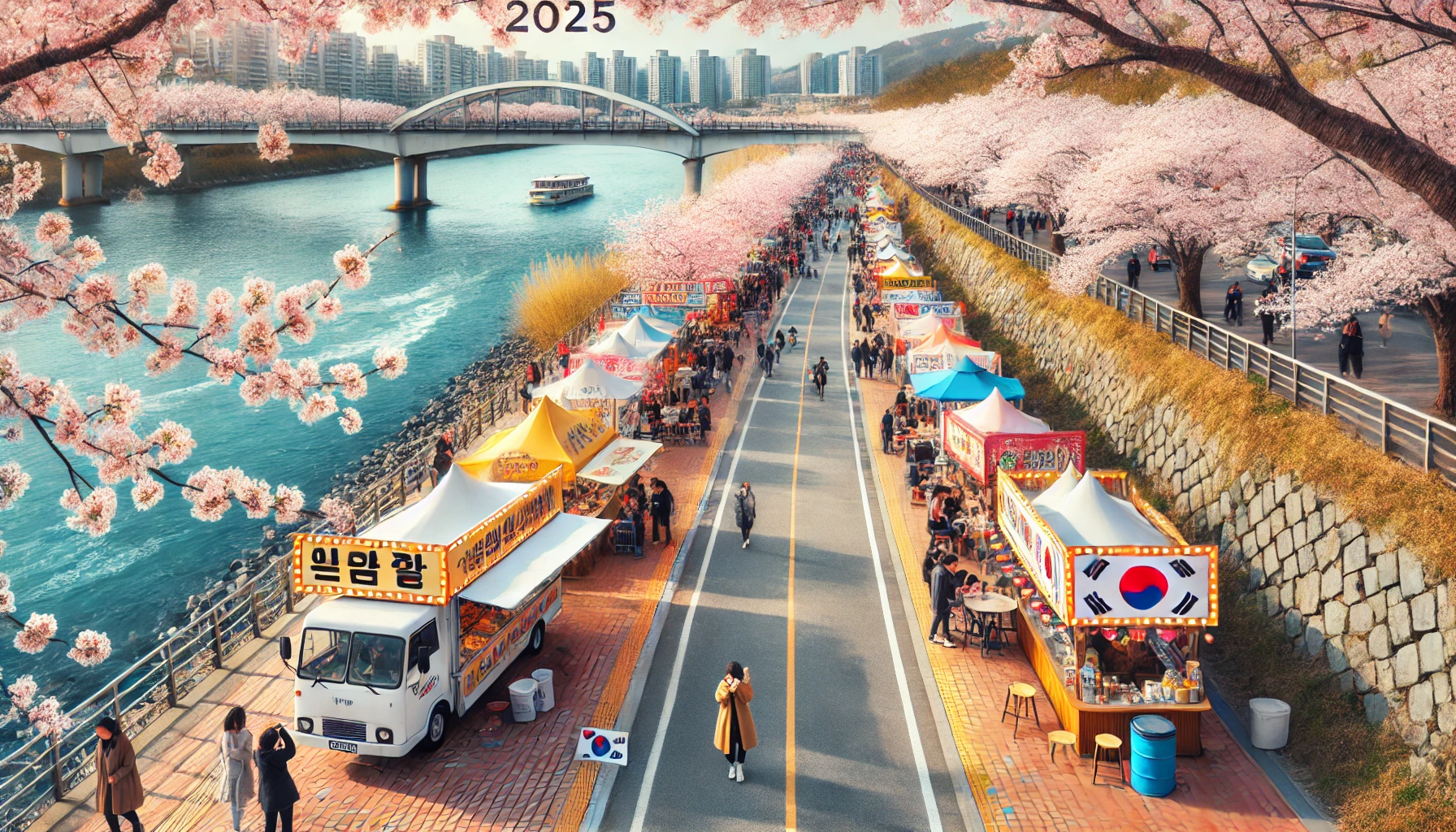 양산물금벚꽃축제 + 축제 부스 &ndash; 행사 분위기 가득한 산책길