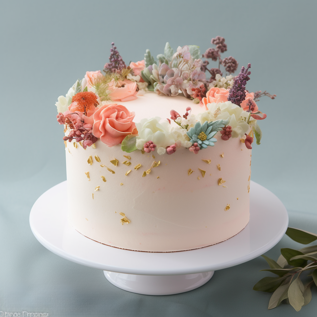 동백꽃을 이용한 케이크 디자인