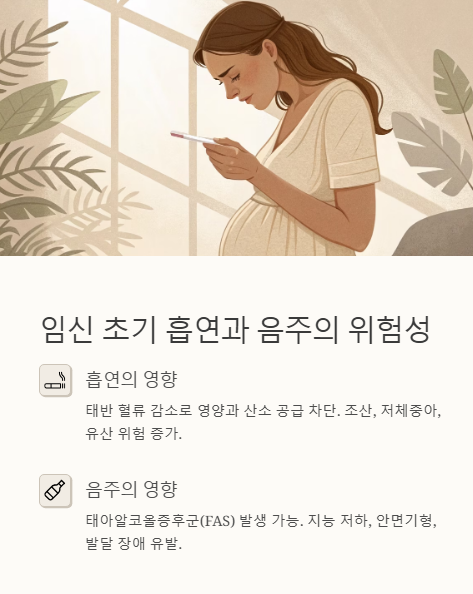 임신 초기 흡연과 음주의 위험성