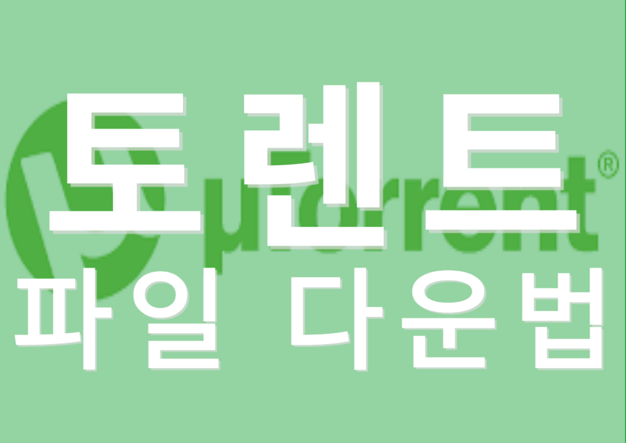  토렌트 파일 다운법 보러가기