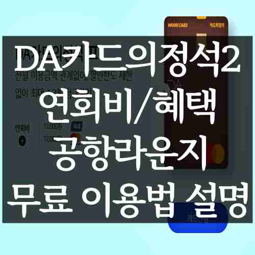 DA카드의정석Ⅱ-혜택-공항라운지-이용-방법-설명-사진-및-카드-실물-디자인