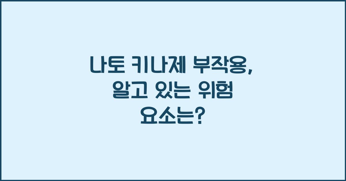 나토 키나제 부작용