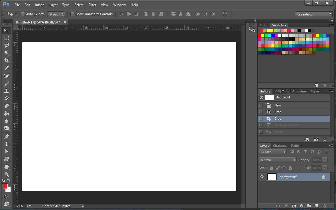 포토샵 새 창 만들기
