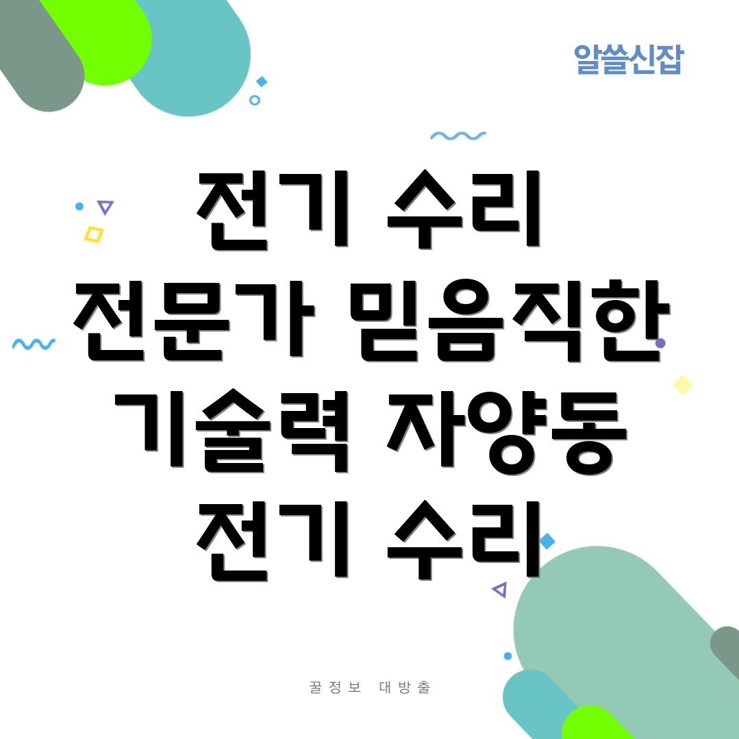 대전 동구 자양동 전기 수리