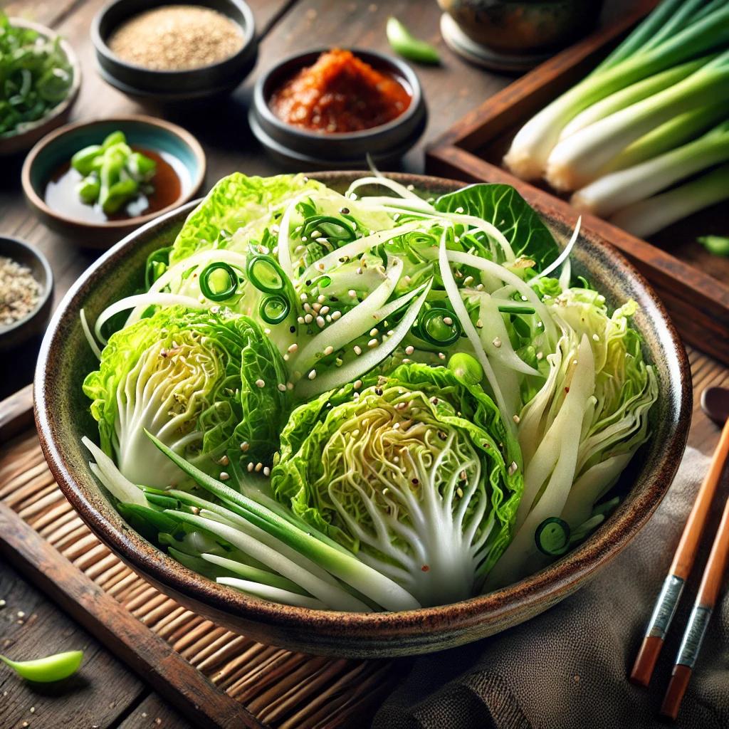 봄동 겉절이~ 달래와 사과 넣은 상큼한 봄동겉절이