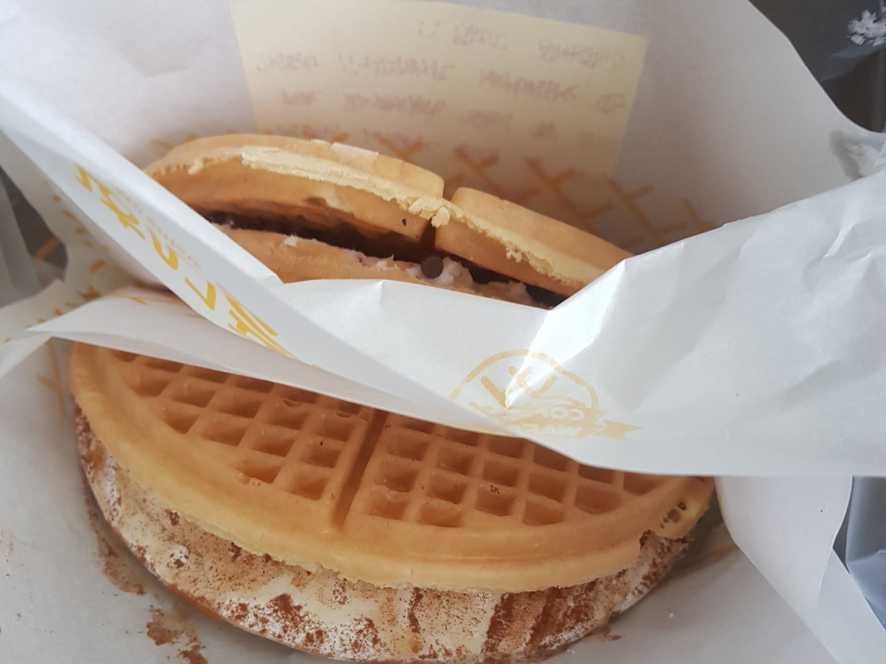  와플대학 애플시나몬와플 팥스노우와플 배달