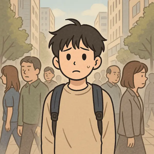 위축되보이는 남자 이미지
