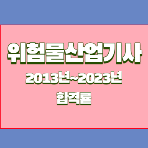 위험물산업기사 2013년~2023년 회차별 필기/실기 합격률