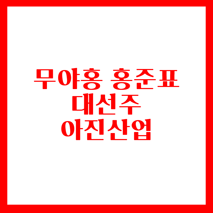  무야홍 홍준표 대선주(feat.아진산업)
