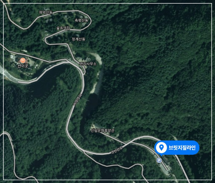 칼봉산-자연휴양림안-브릿지짚라인-위치