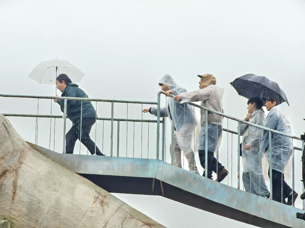 여수예술랜드 마이다스의 손 전망대를 오르고 있는 KBS 개그콘서트 출연진들2