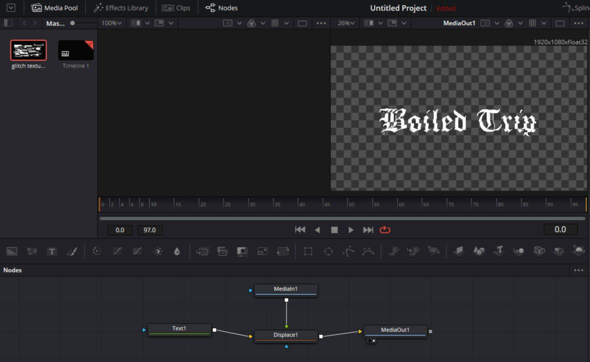 이미지와 displace 노드 연결
