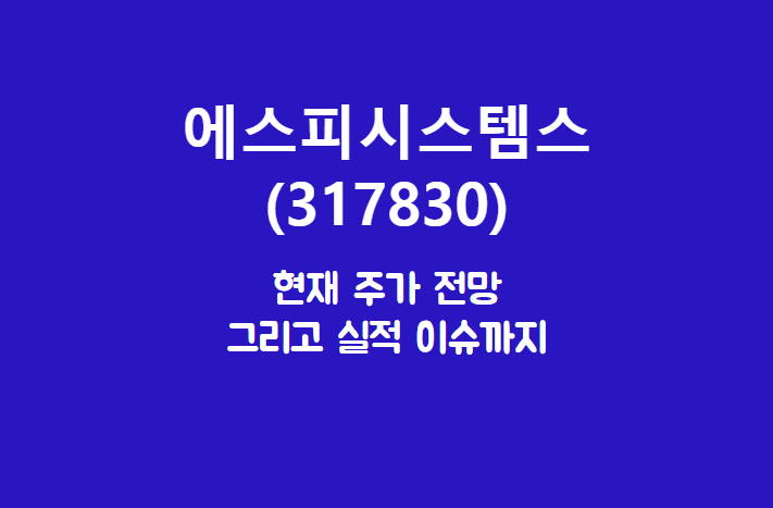  에스피시스템스 (317830) 주가, 실적, 전망, 기업분석