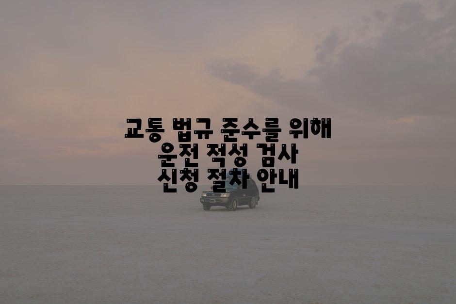 교통 법규 준수를 위해 운전 적성 검사 신청 절차 안내