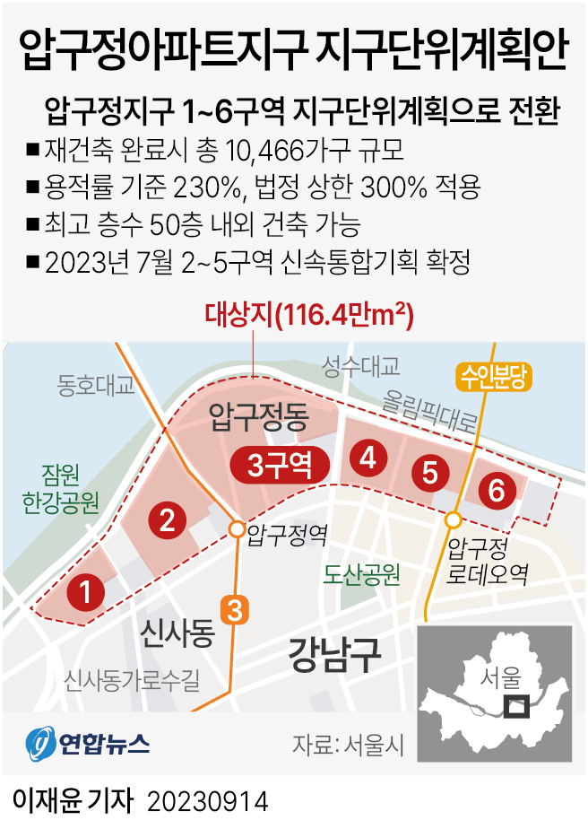  47년만 압구정아파트지구 지구단위계획 수립...300% 용적률 적용 50층 가능해져