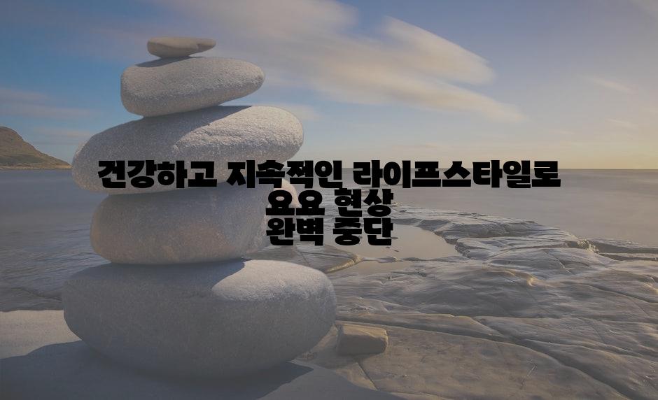 건강하고 지속적인 라이프스타일로 요요 현상 완벽 중단