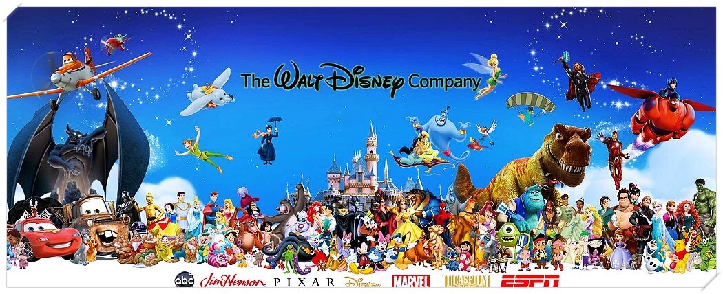 월트 디즈니의 영화 등장인물들의 모습