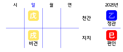 무술일주, 을사년 운세