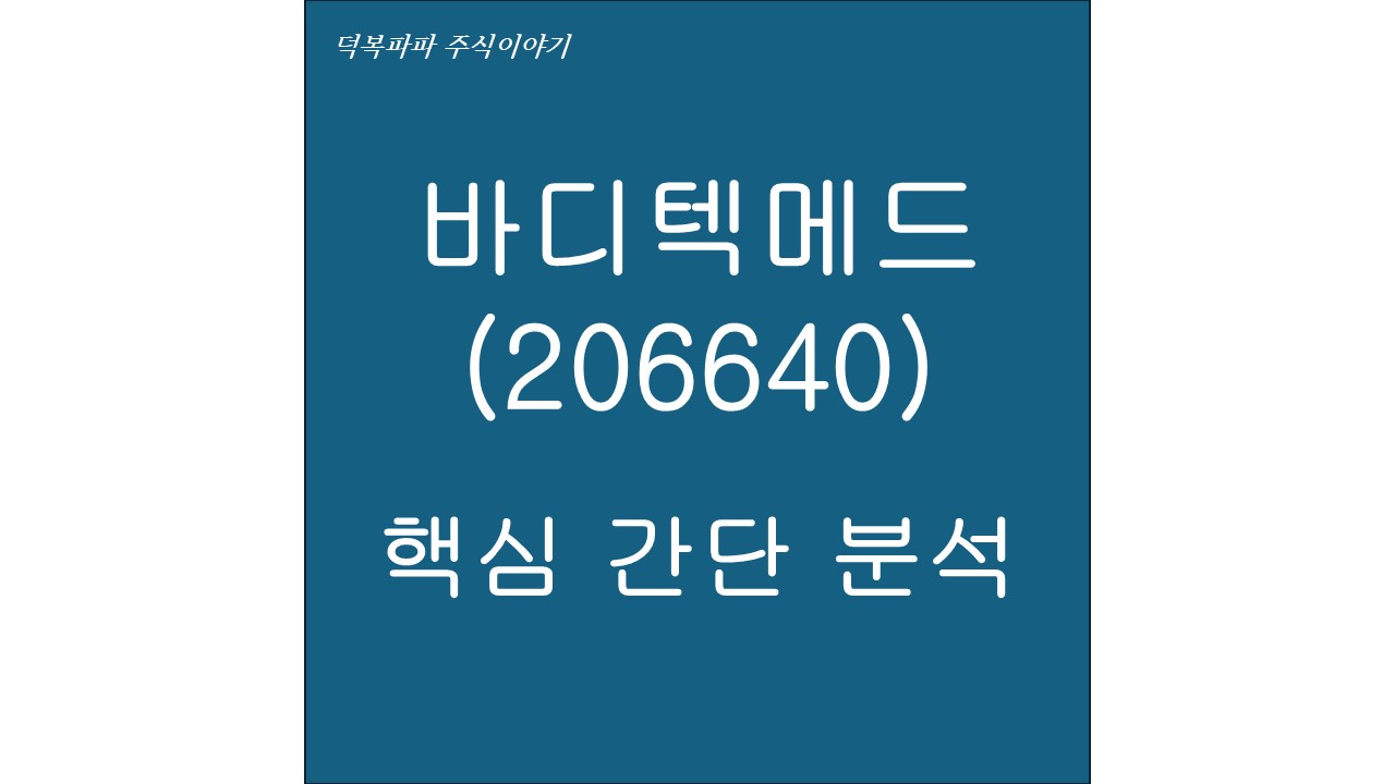 바디텍메드(206640) 핵심 간단 분석