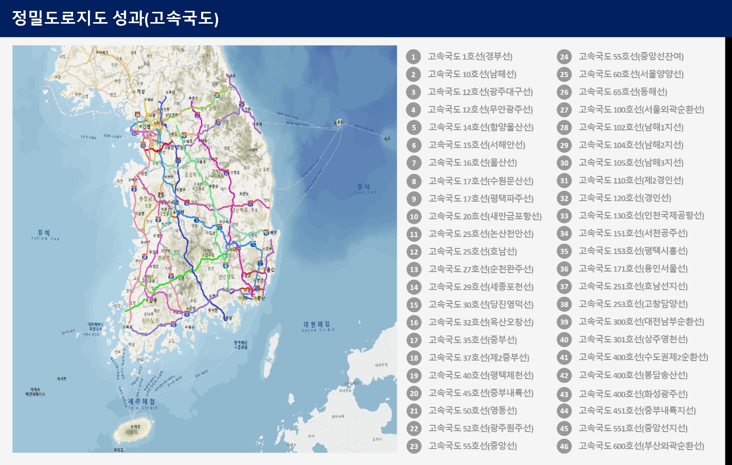  국도 번호 의미, 국도 지도명 공유