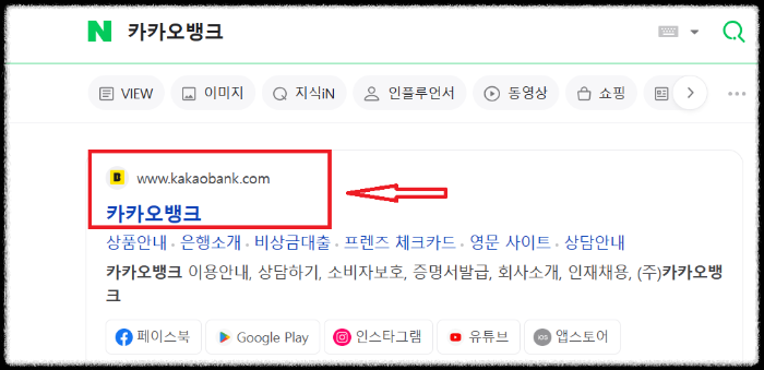 카카오뱅크 인터넷 검색