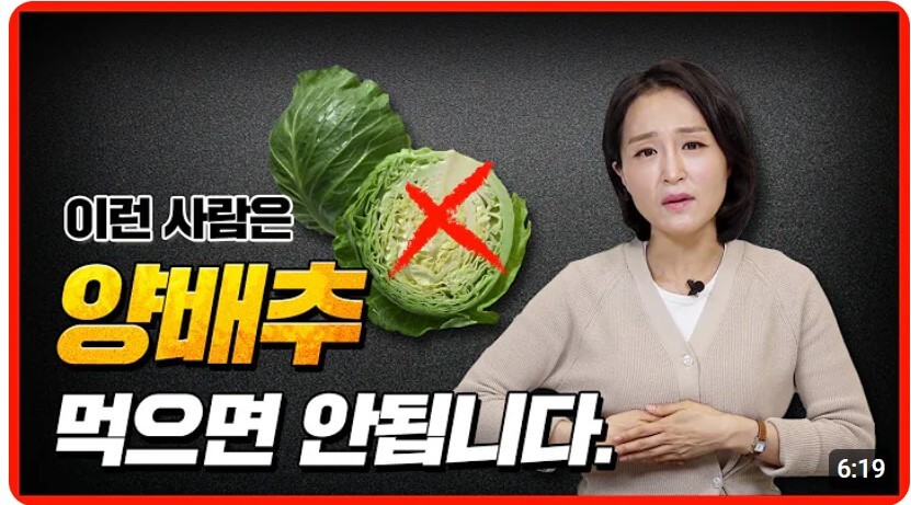 양배추 부작용 유튜브 영상 바로가기