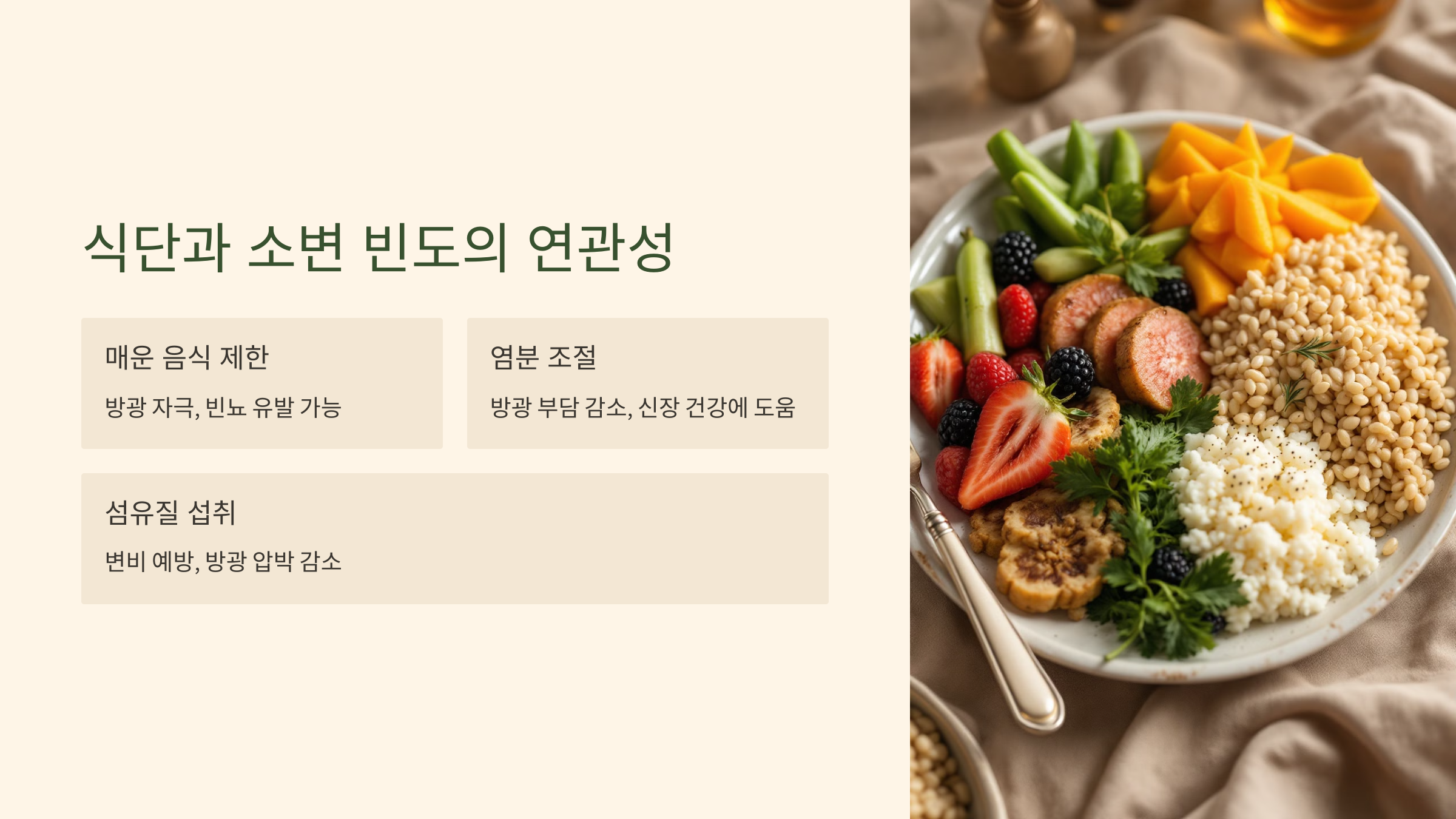 식단과 소변 빈도의 연관성