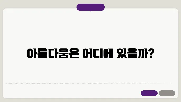 아름다움의 정의: 예술에서의 미적 경험