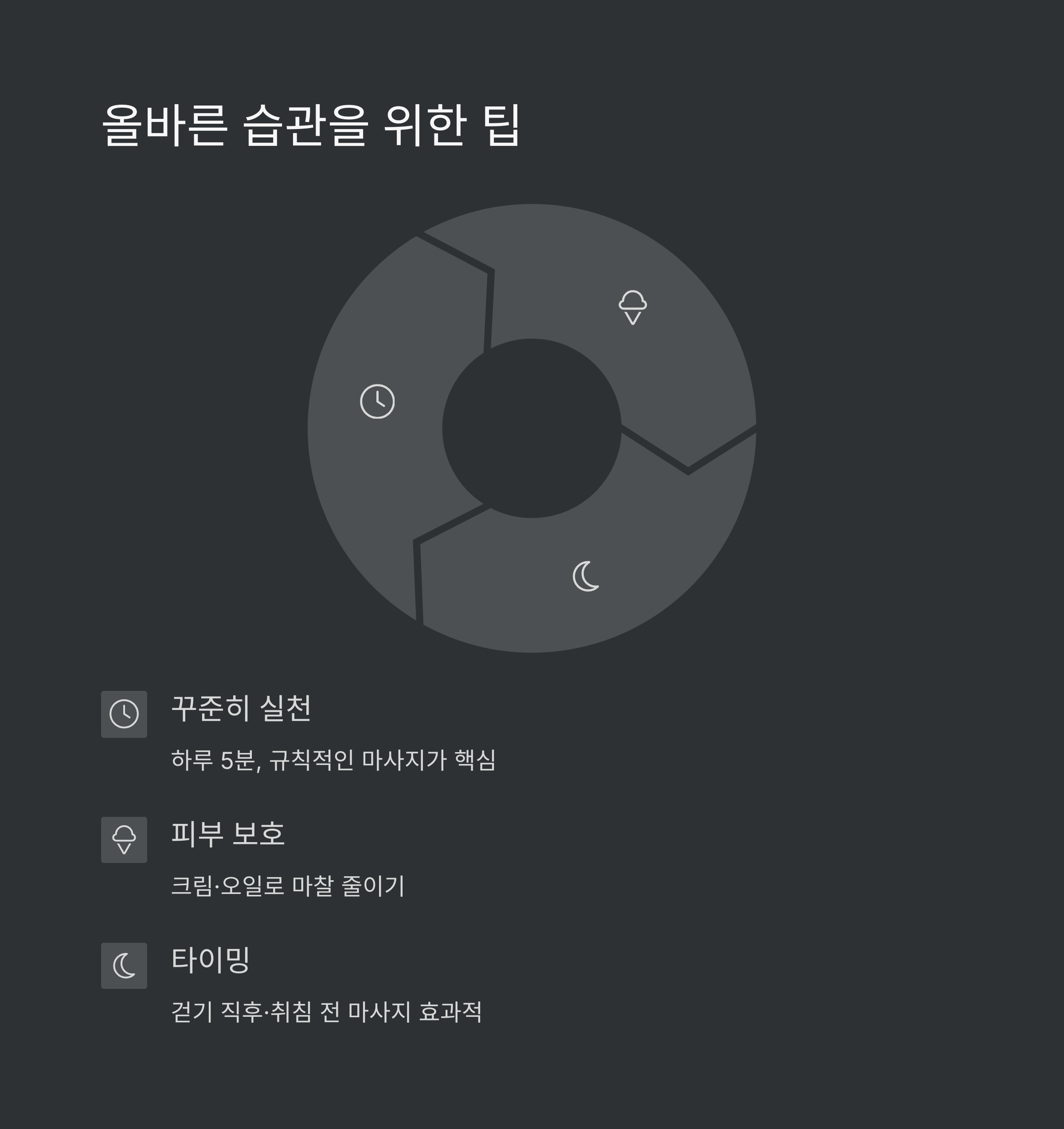 올바른 습관을 위한 팁