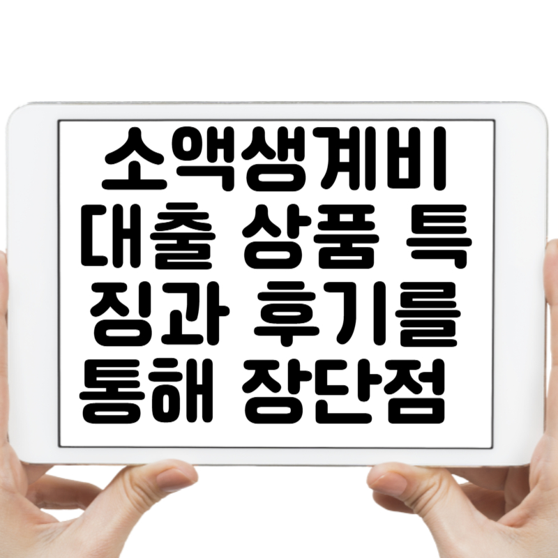 소액생계비 대출 상품 특징과 후기를 통해 장단점 파악하기