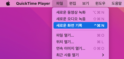 새로운 화면 기록