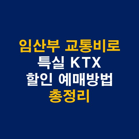 서울시 임산부 교통비로 특실 KTX 할인 예매방법 총정리_썸네일