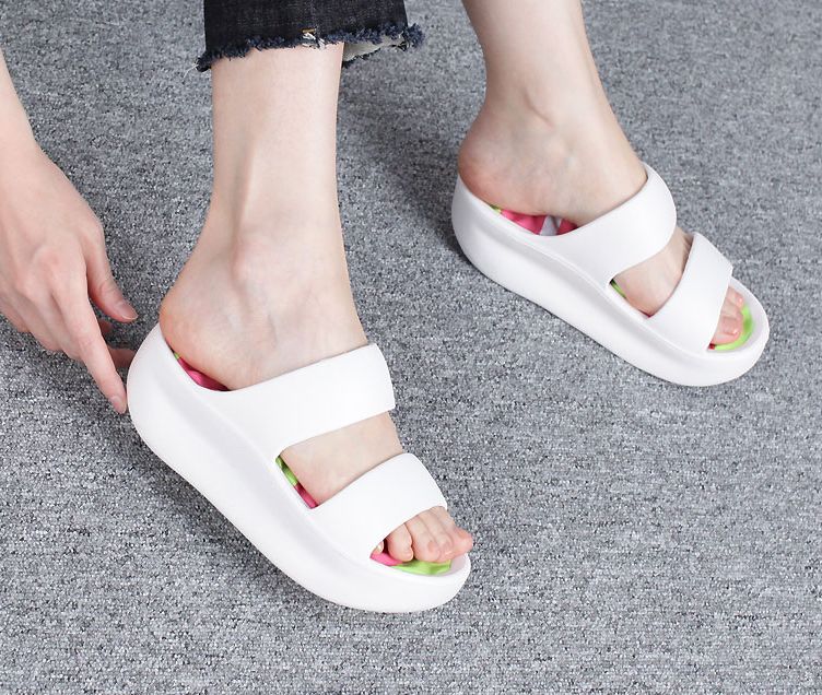  유닉 컬러 발바닥 투밴딩 5cm 슬리퍼