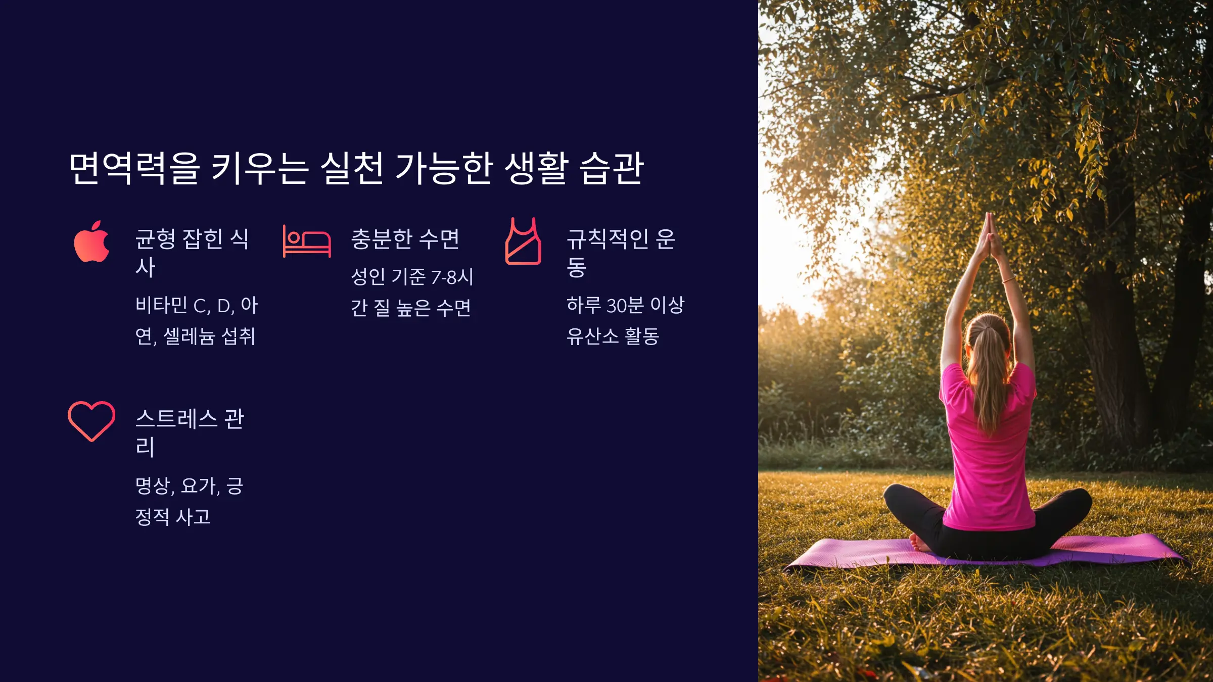 면역력을 키우는 실천 가능한 생활 습관