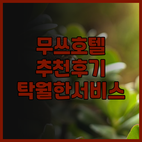 투성·무쓰 경량 사치 호텔의 추천 후