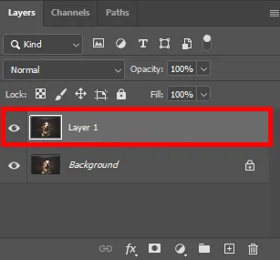어도비 포토샵의 레이어 창의 모습