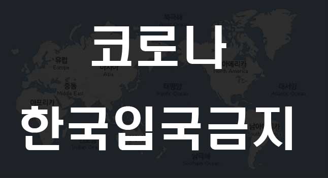  코로나19 확산으로 한국 입국금지 나라 국가 현황