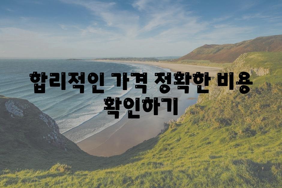 합리적인 가격 정확한 비용 확인하기