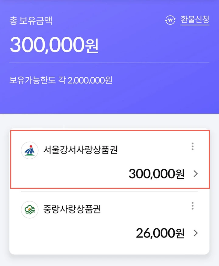 강서사랑 상품권 발행 일정