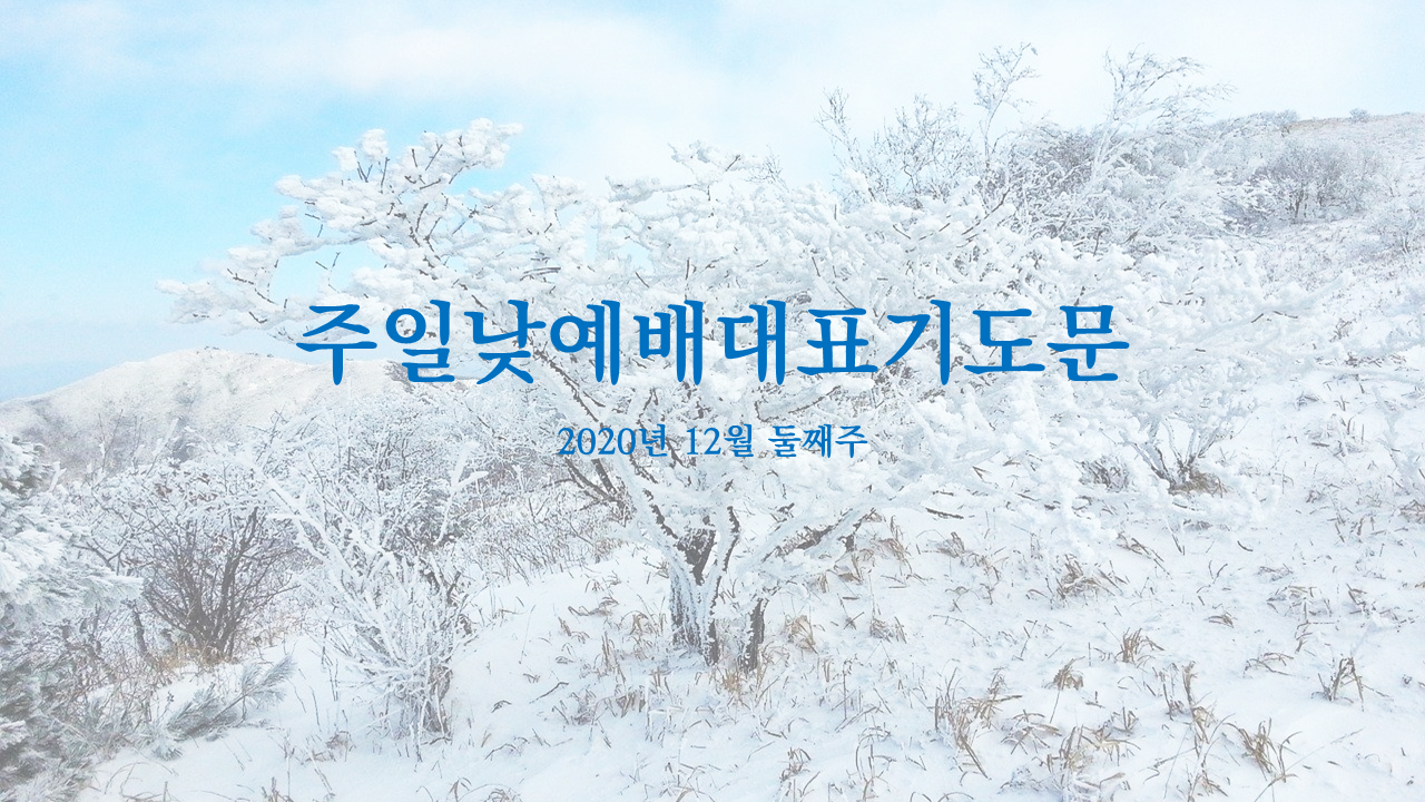  주일낮예배 대표기도문 2020년 12월 둘째주