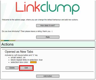 Linkclump 단축키 설정창 여는 방법 이미지