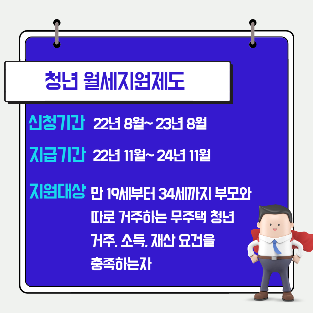 청년월세지원 신청기간