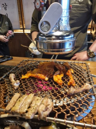 마늘 산낙지 숯불구이