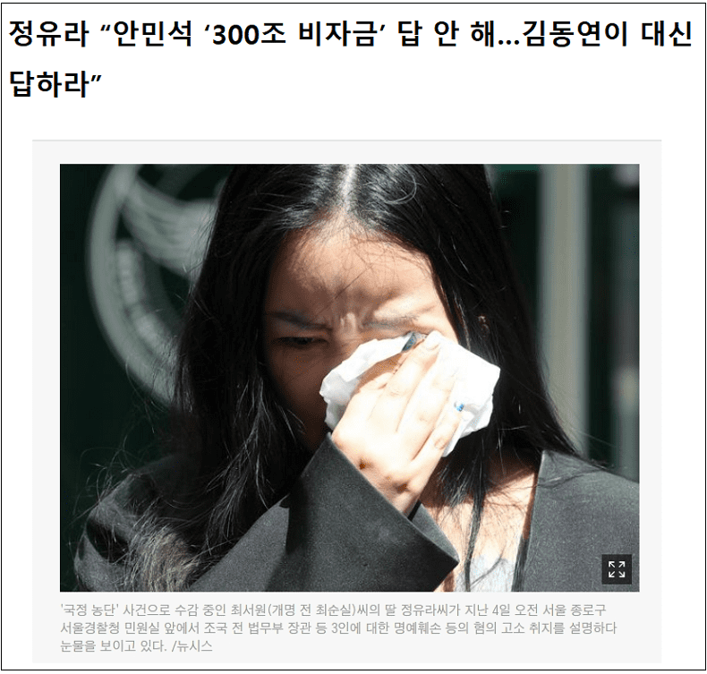 재조명되는 부정 탄핵...정유라 300조 선동 발언 조치해야
