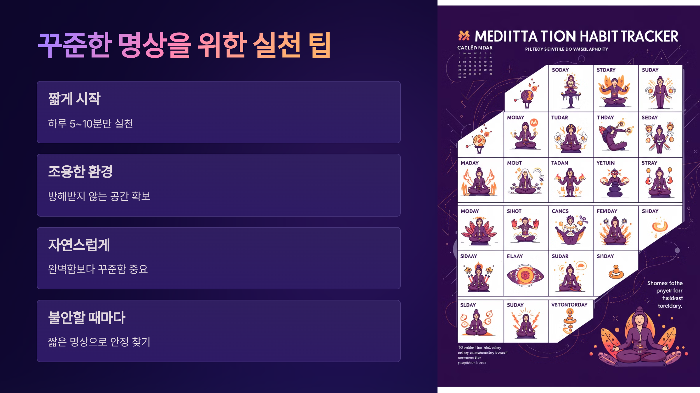 꾸준한 명상을 위한 팁 이미지