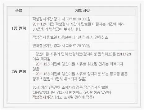 운전면허 적성검사 기간
