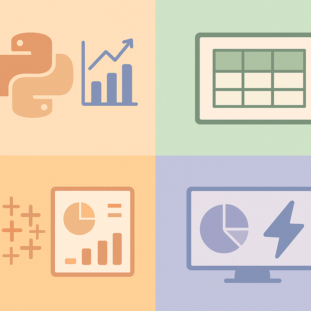 데이터 분석에 자주 쓰이는 툴 (파이썬, 엑셀, R, Tableau, Power BI)