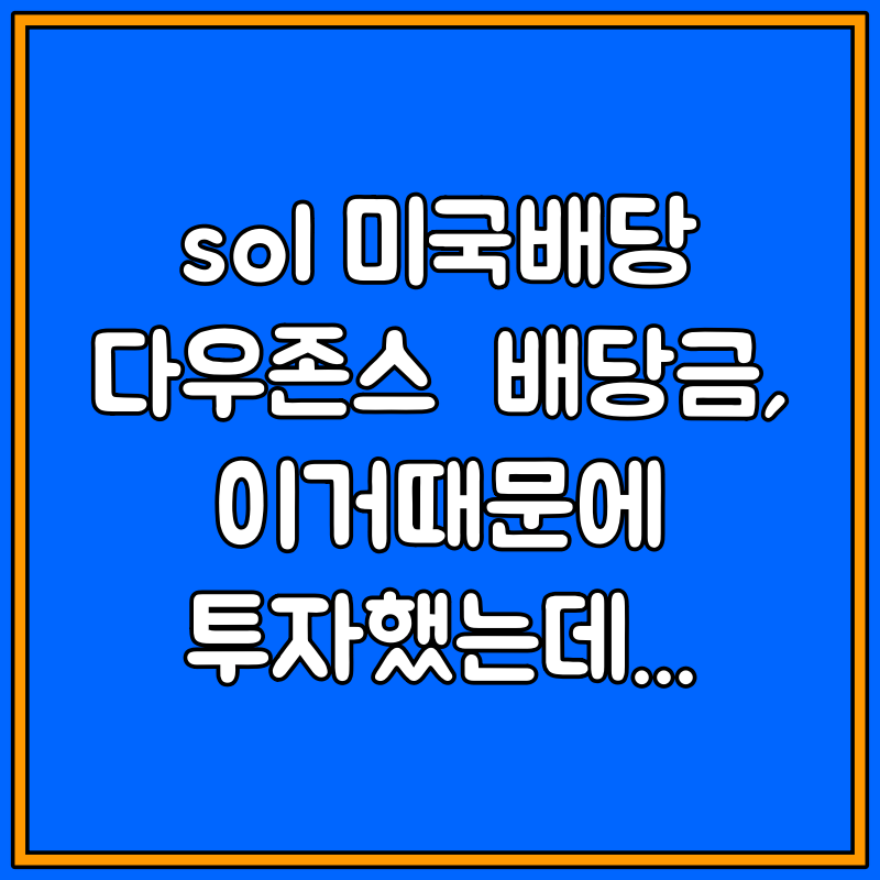 sol 미국배당 다우존스 배당금 대표이미지