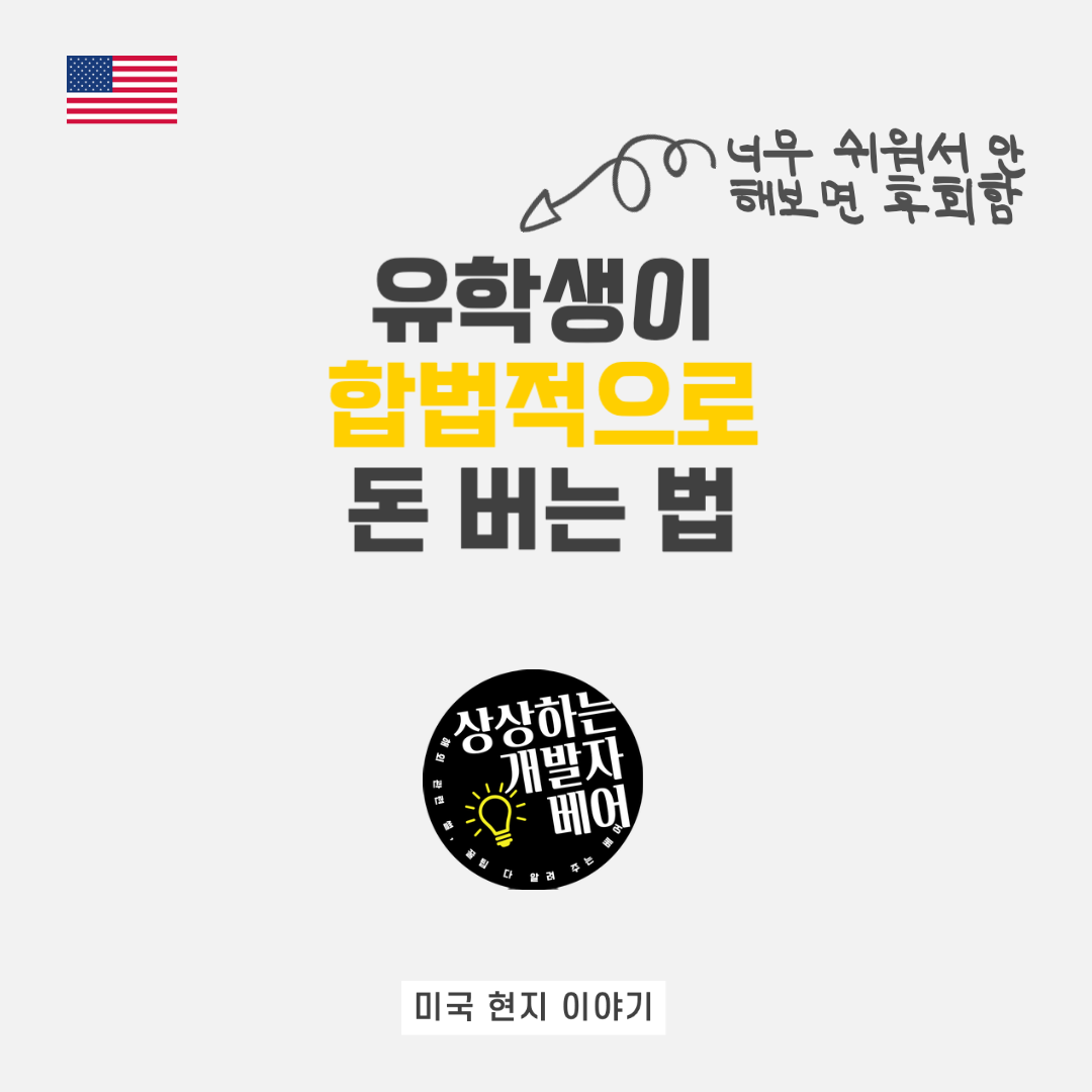  미국 유학생이 합법적으로 쉽게 한 달 저녁값 버는 법